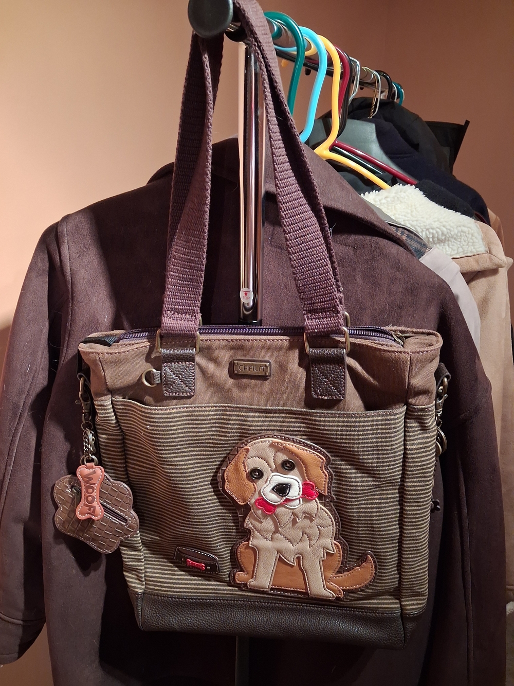 CHALA Golden Retreiver TOTE Bag in Brown